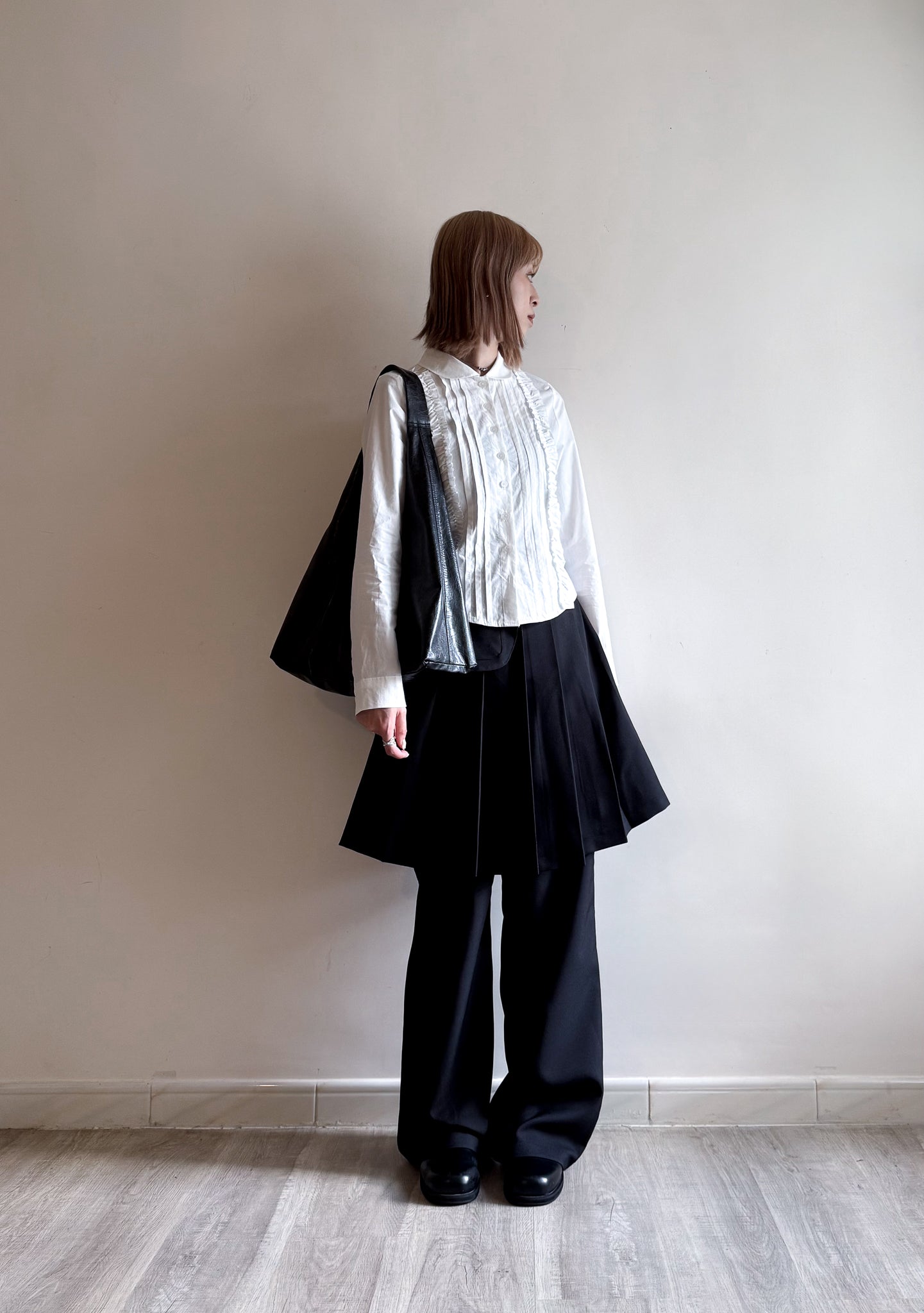 pleated skirt pants(black)(現貨)