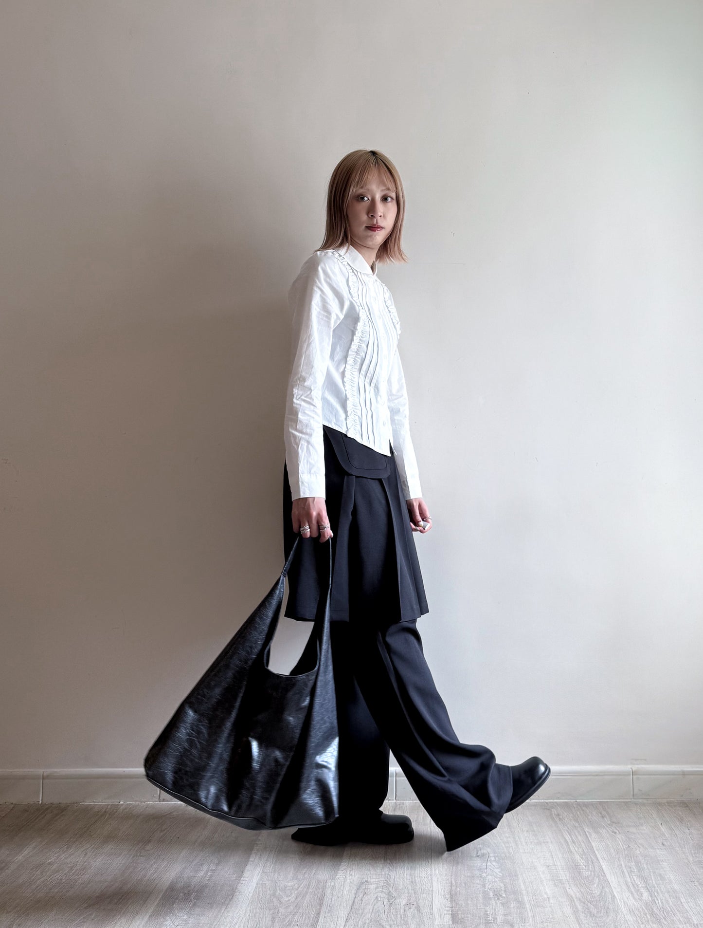 pleated skirt pants(black)(現貨)