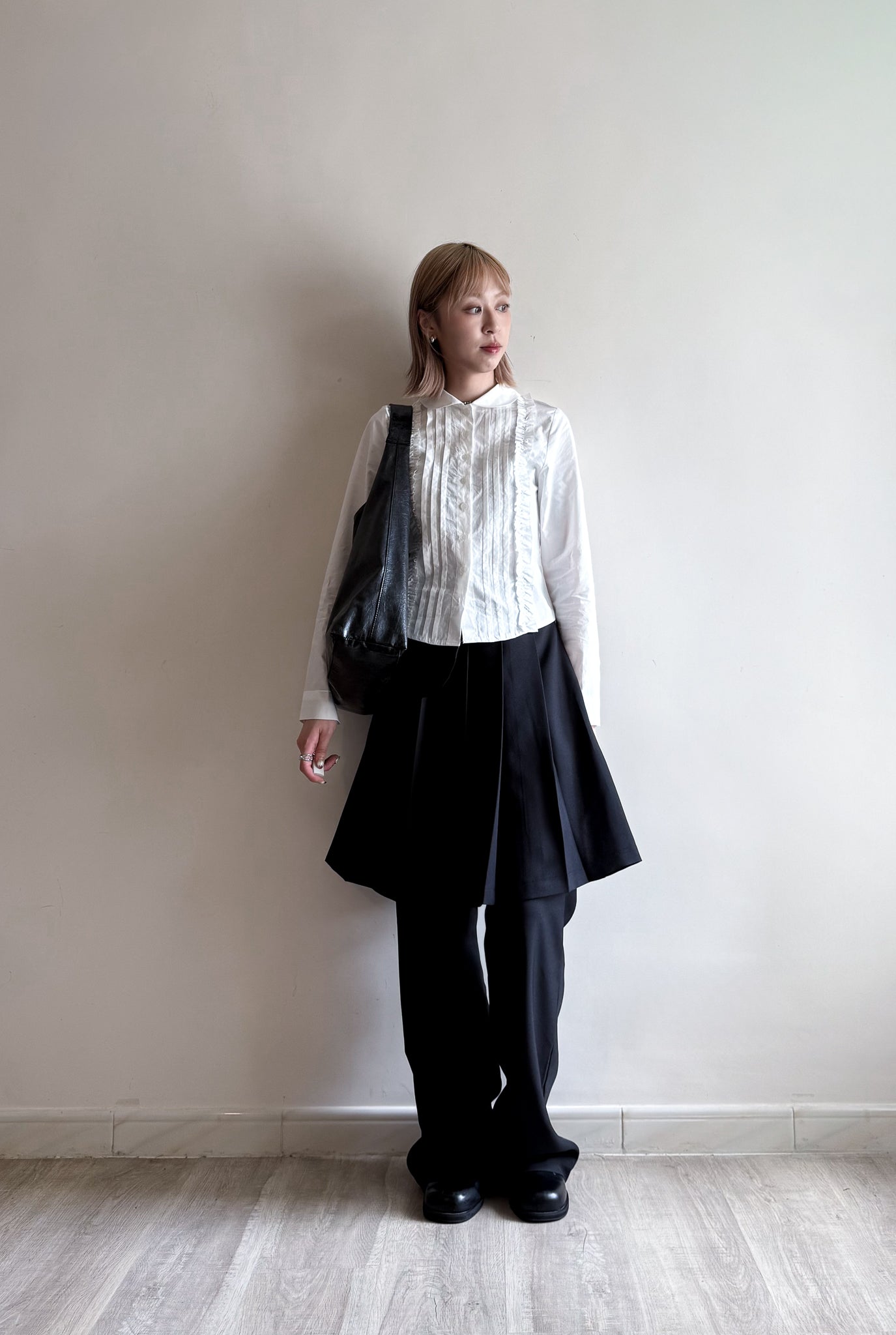 pleated skirt pants(black)(現貨)