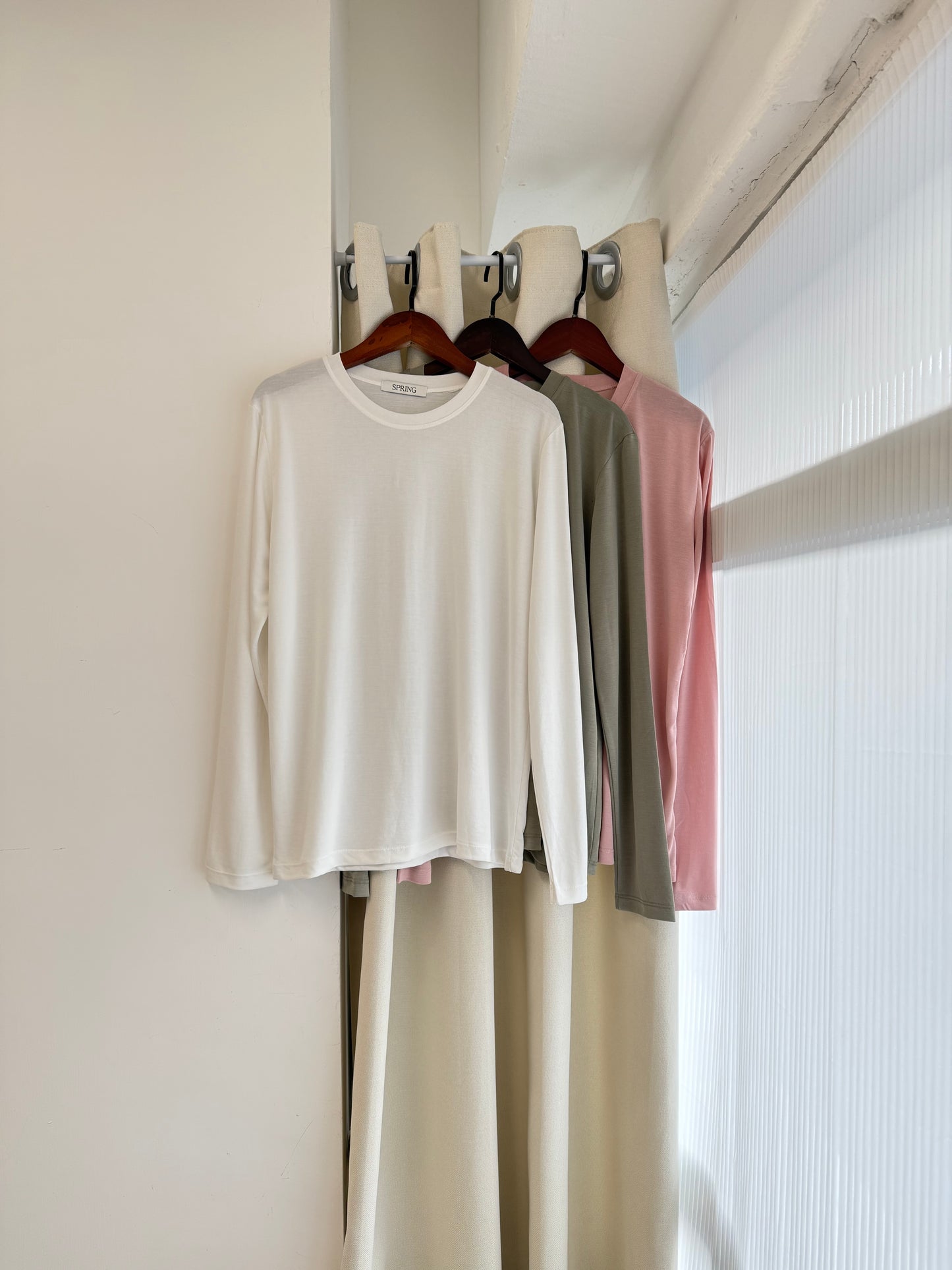 summer sale-essential basic tee(white/pink/green)現貨*