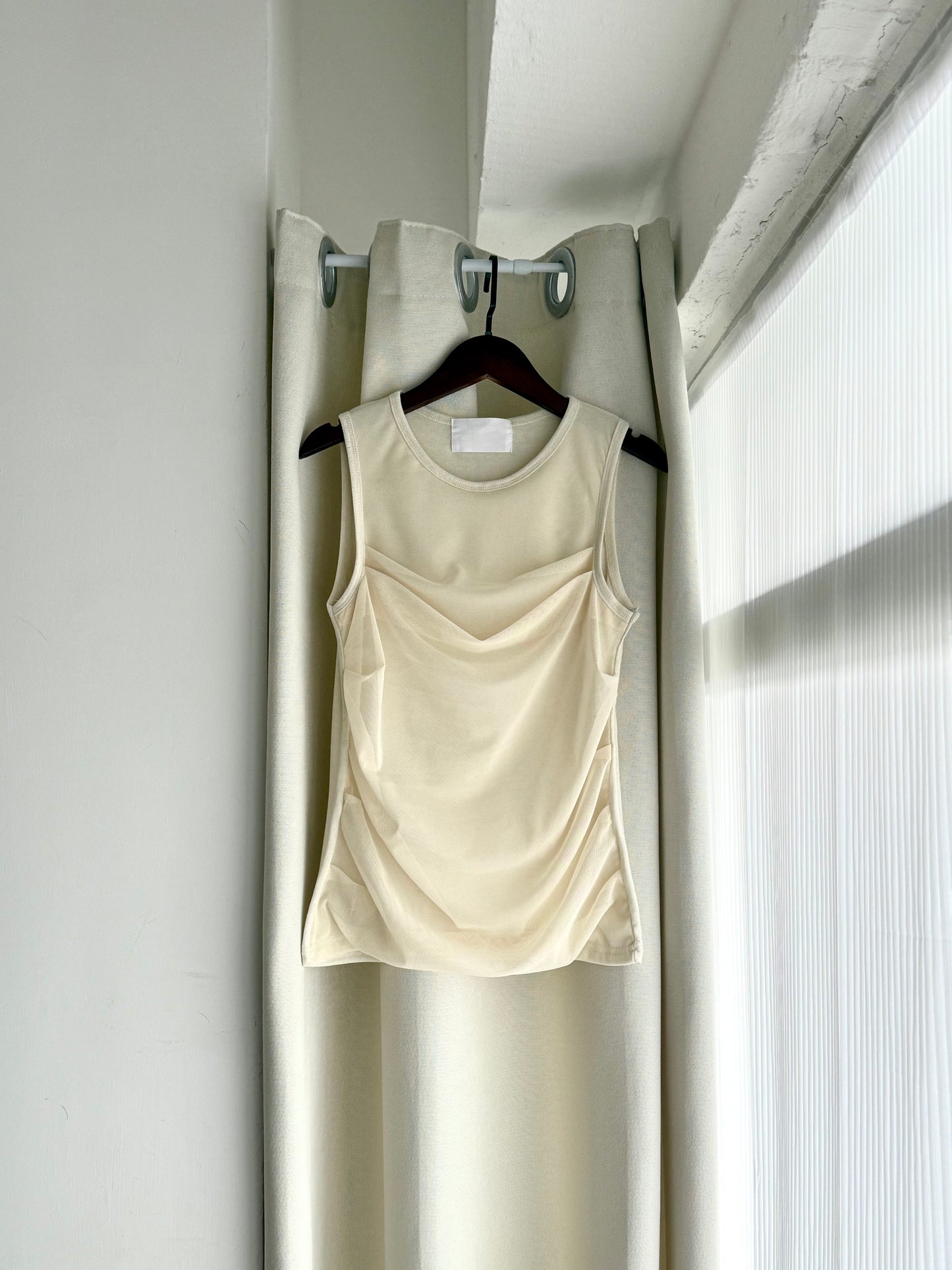 sheer vest(ivory/grey)現貨