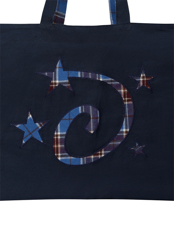 (韓國代購)LSC REVERSIBLE CHECK LOGO BIG ECO BAG (NAVY)(官方22/9後出貨)