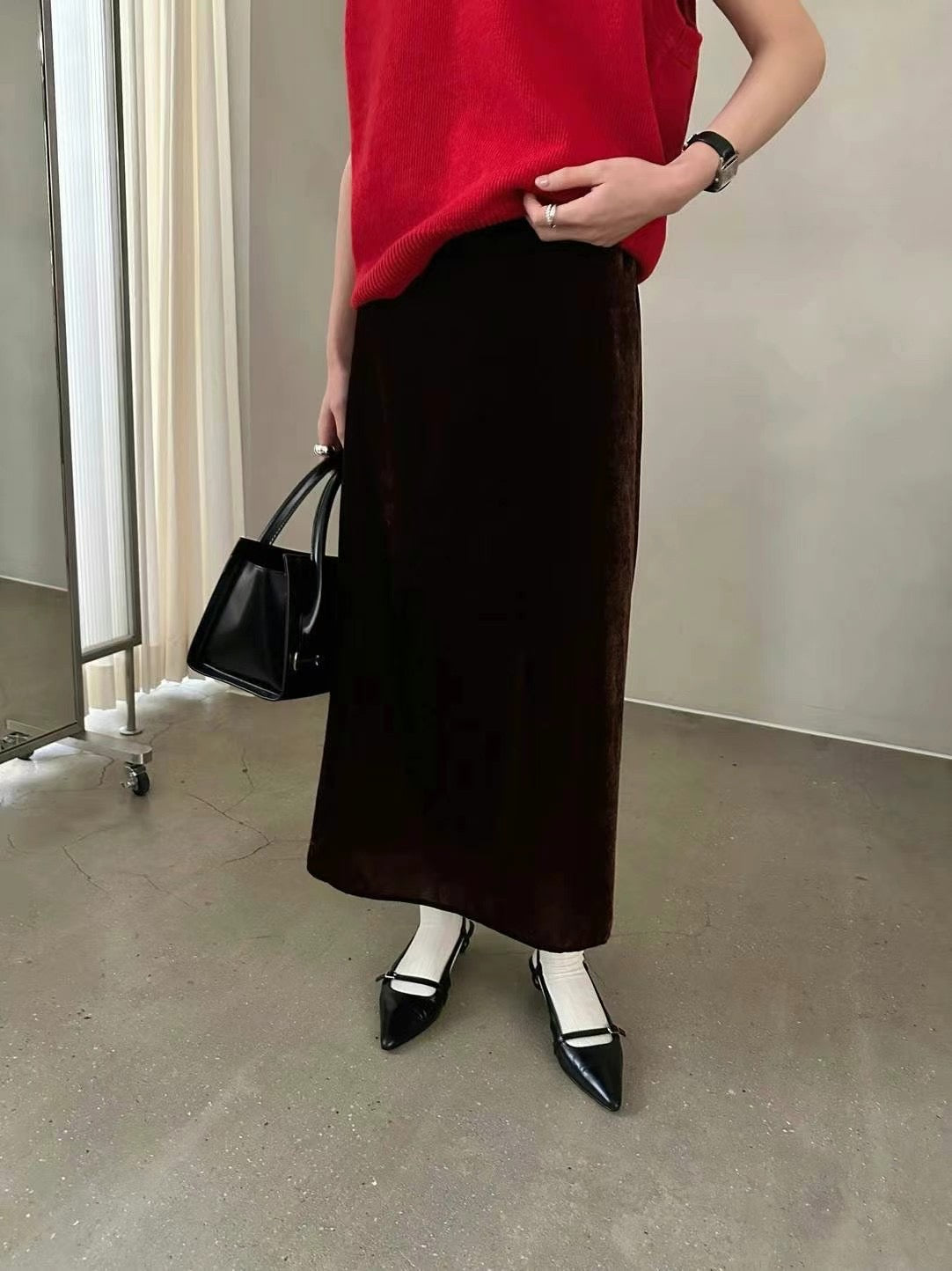 velvet skirt(brown)