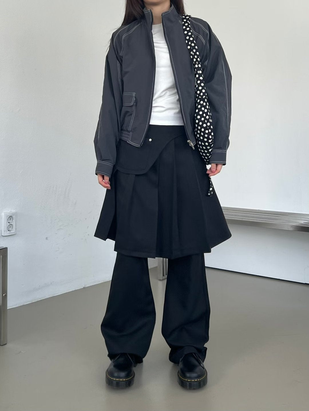 pleated skirt pants(black)(現貨)