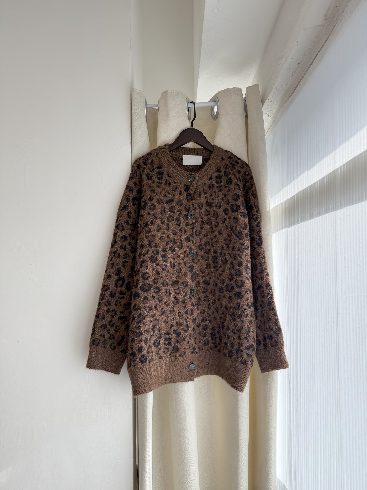 leopard cardigan(grey) 現貨