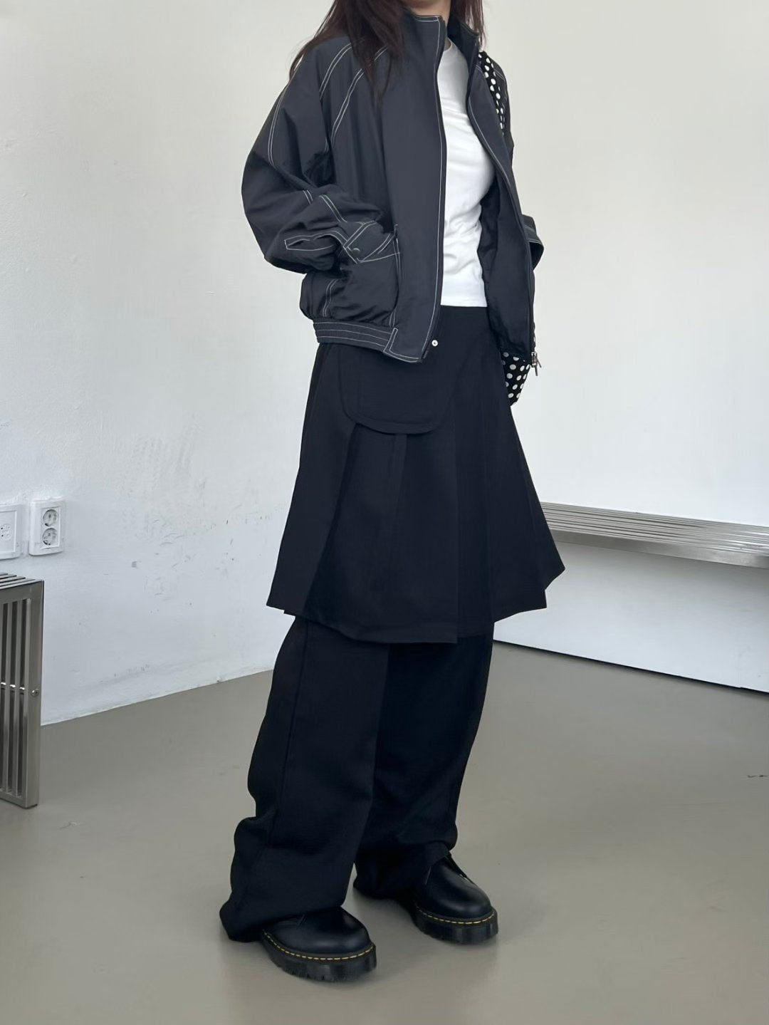 pleated skirt pants(black)(現貨)