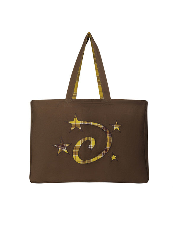 (韓國代購)LSC REVERSIBLE CHECK LOGO BIG ECO BAG (BROWN)(官方22/9後出貨)