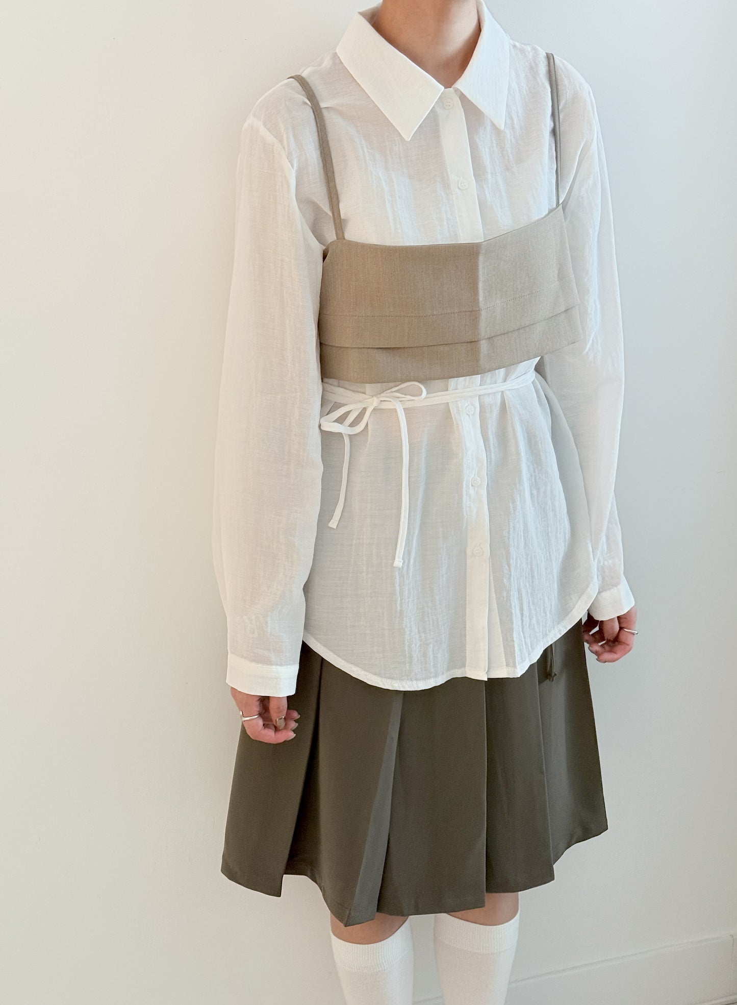 summer sale-gathered shirt(blue)
