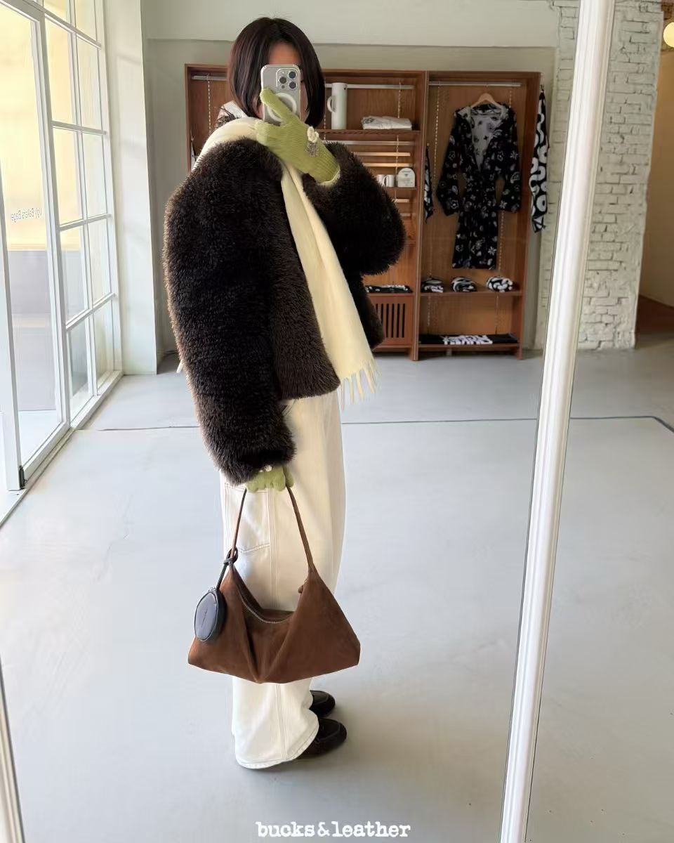 韓國代購:bucks & leather daily shoulder bag (麂皮/羊皮)