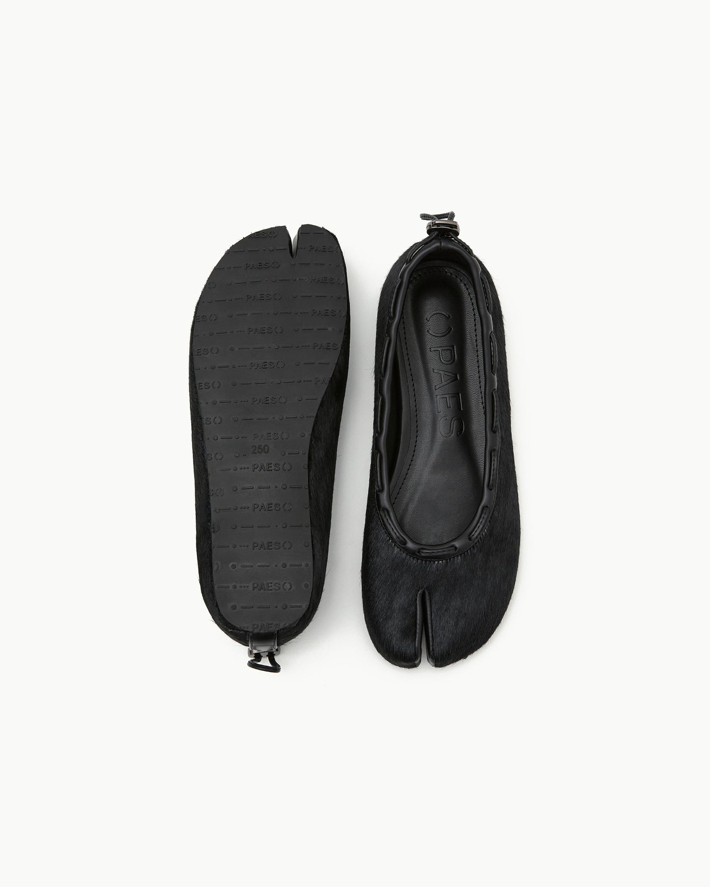 (韓國代購)PAES Calf String Flat ( Calf Hair Black ) (225-255)