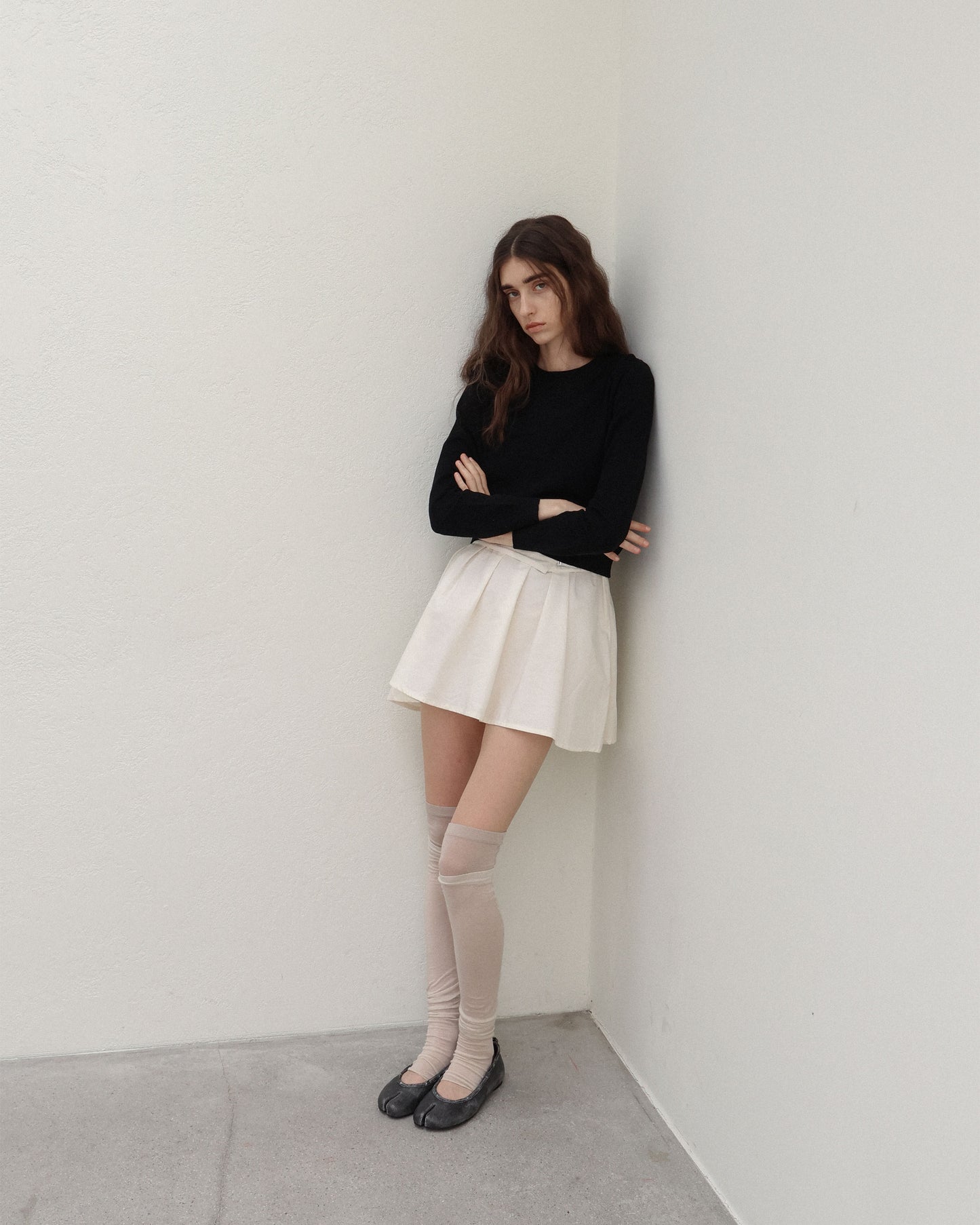 (韓國代購)PAES Leather String Flat ( Vintage Black)(225-260)