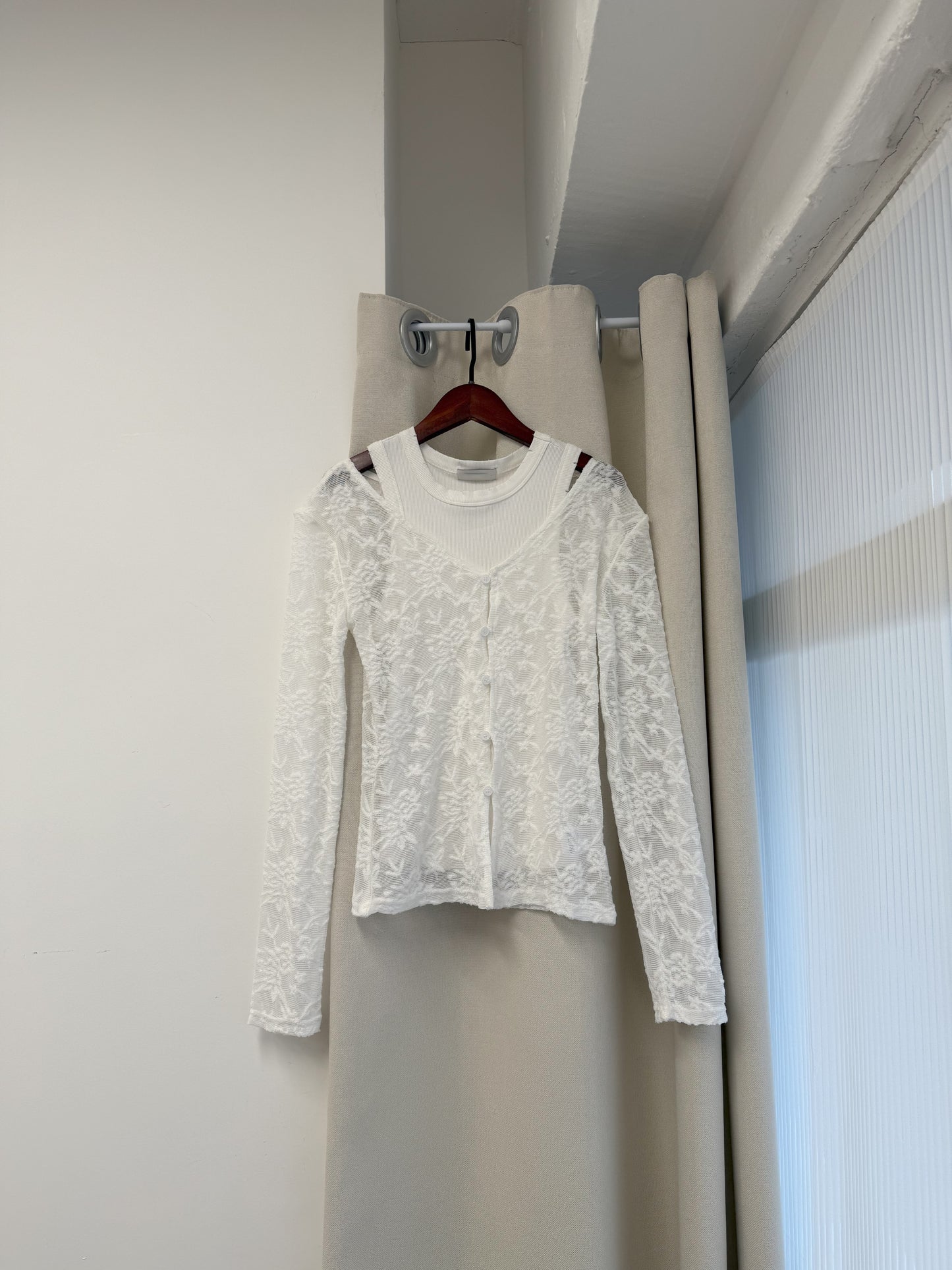 summer sale-lace fafa top(white)