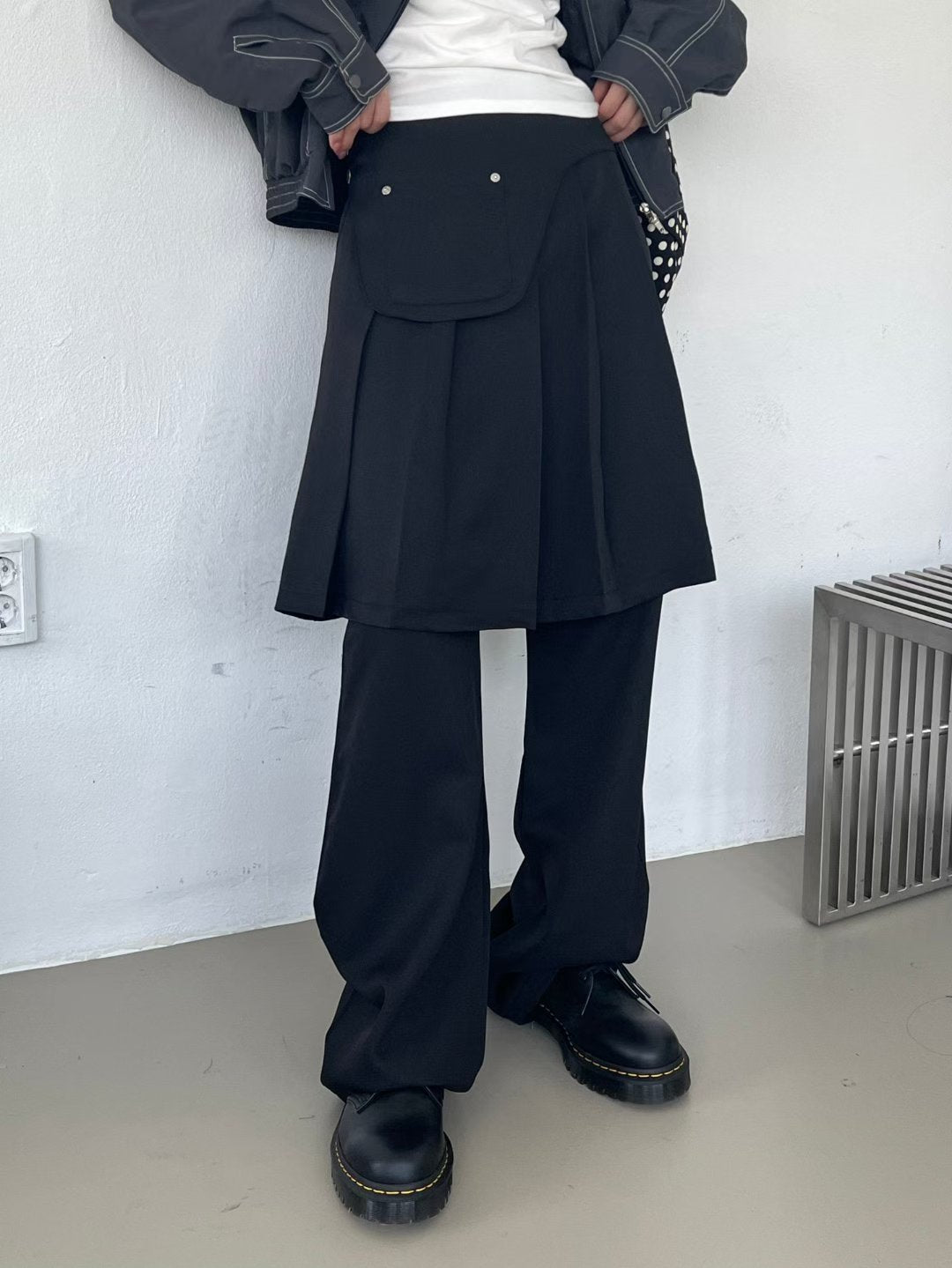 pleated skirt pants(black)(現貨)