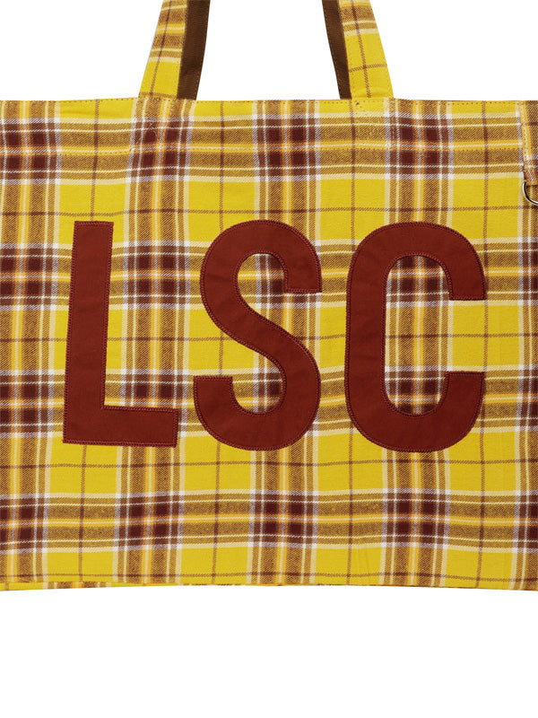 (韓國代購)LSC REVERSIBLE CHECK LOGO BIG ECO BAG (BROWN)(官方22/9後出貨)