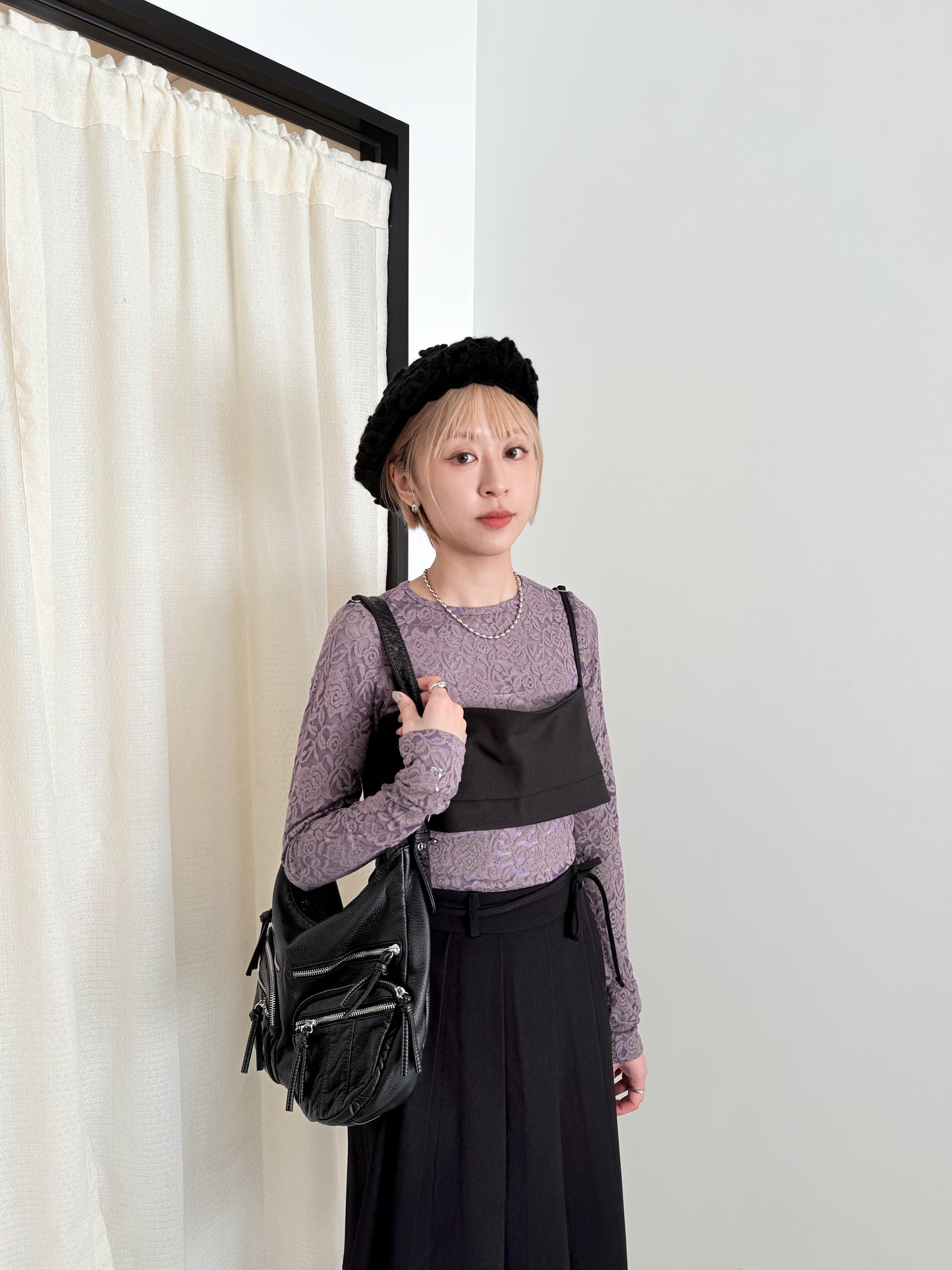 anne lace top(black)