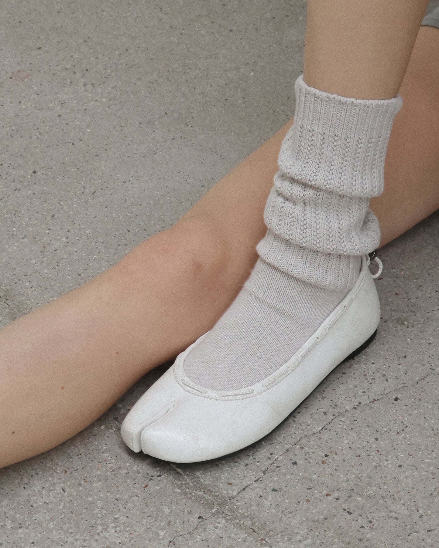 (韓國代購)PAES Leather String Flat ( Vintage White)(225-260)