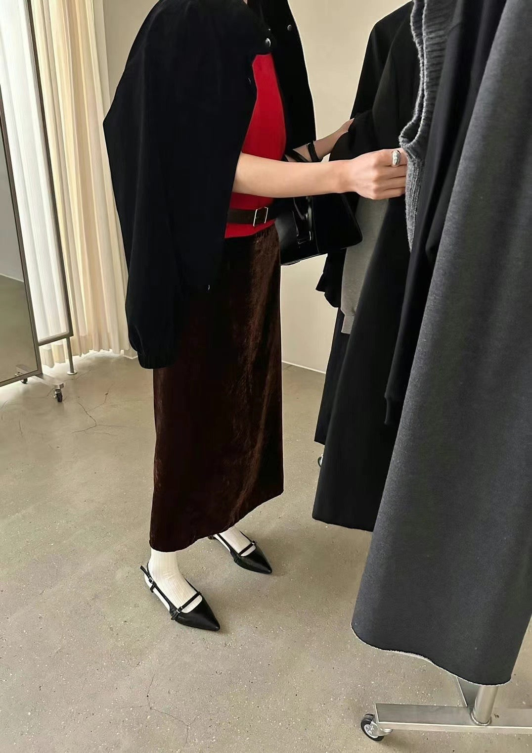 velvet skirt(brown)