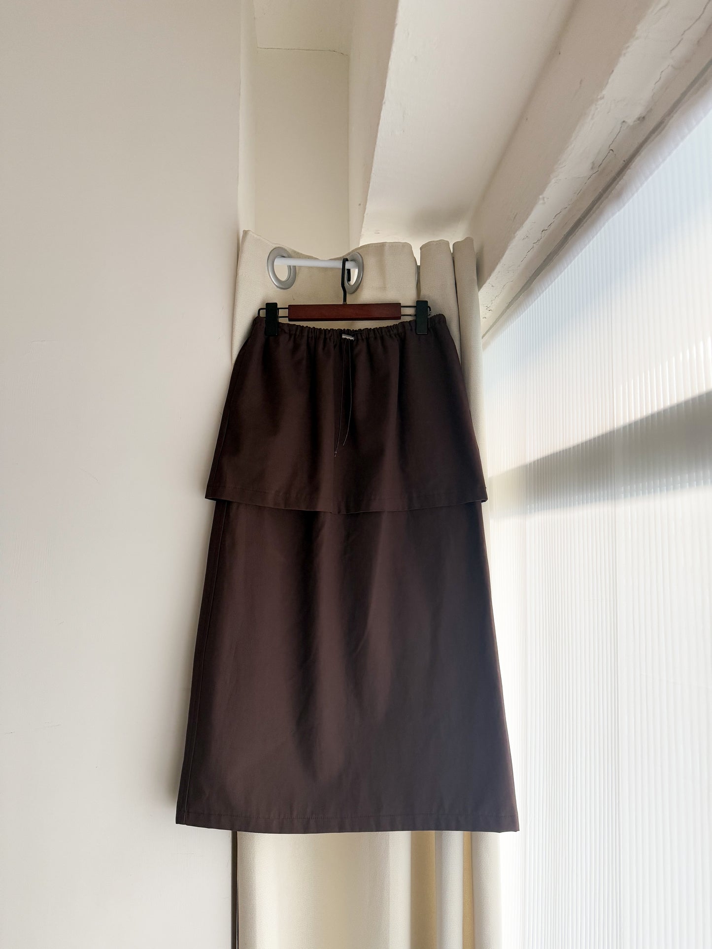 summer sale- double layered skirt(brown)