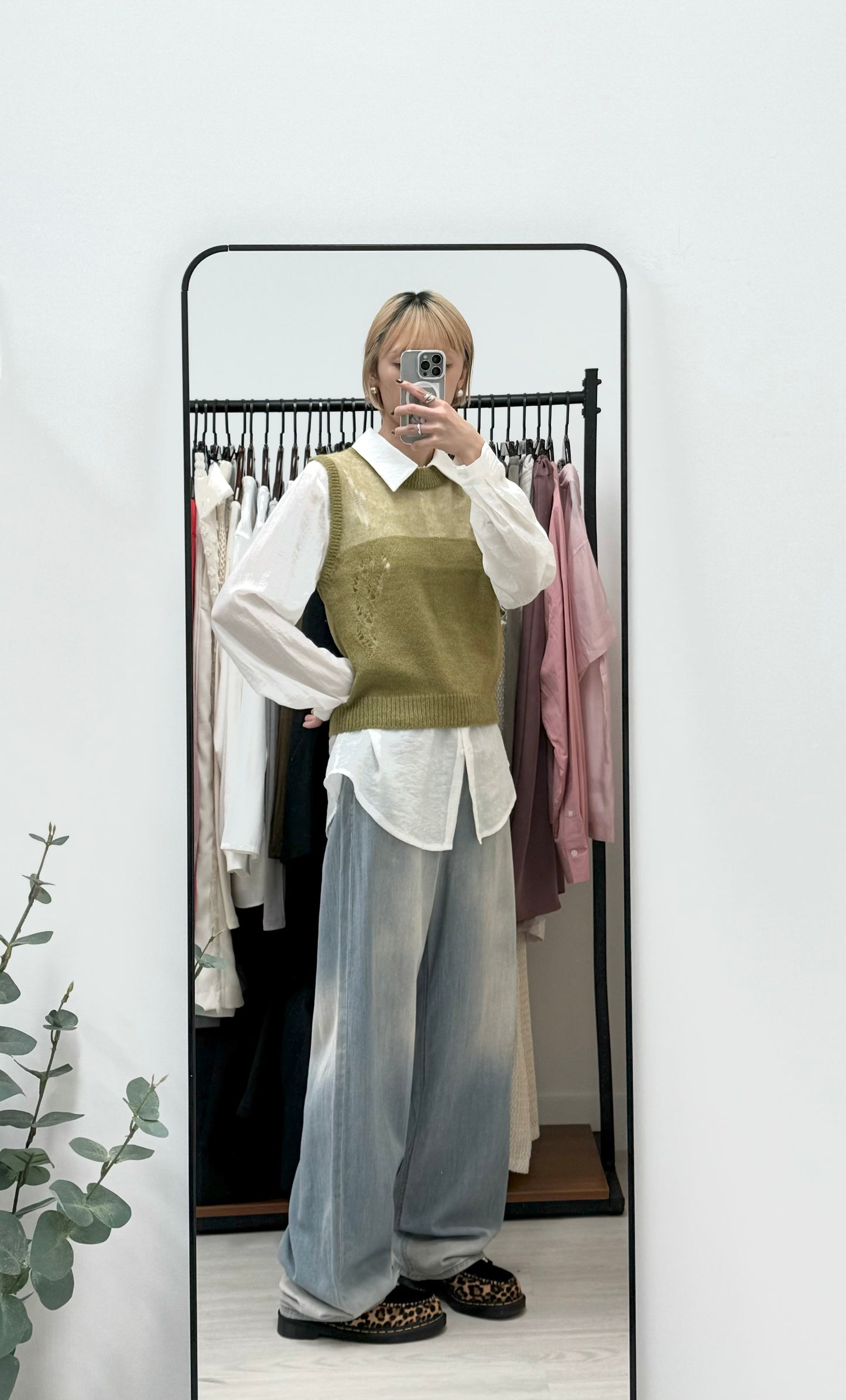 summer sale-cozy knit vest(light grey)