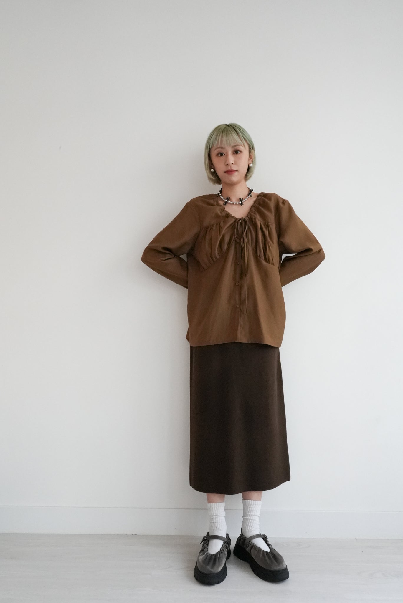 summer sale- ballet blouse(brown)