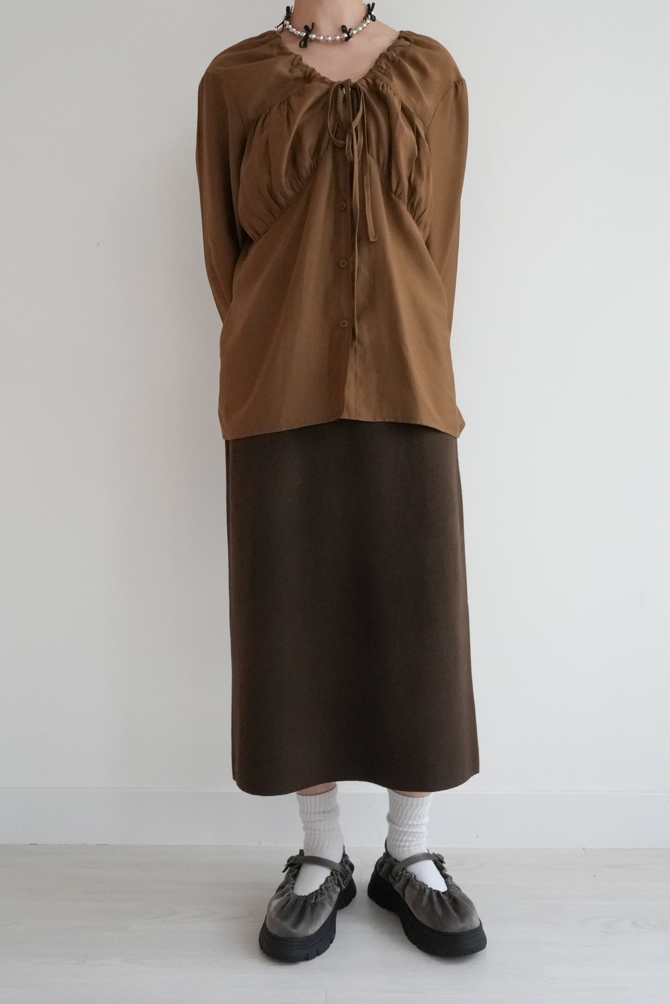 summer sale- ballet blouse(brown)