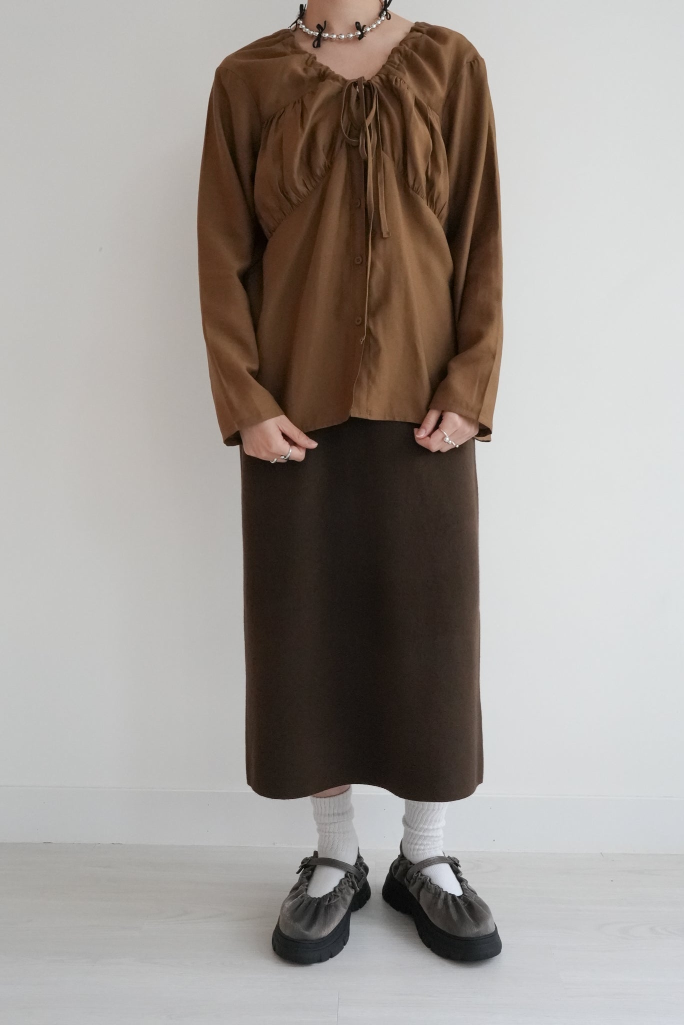 summer sale- ballet blouse(brown)