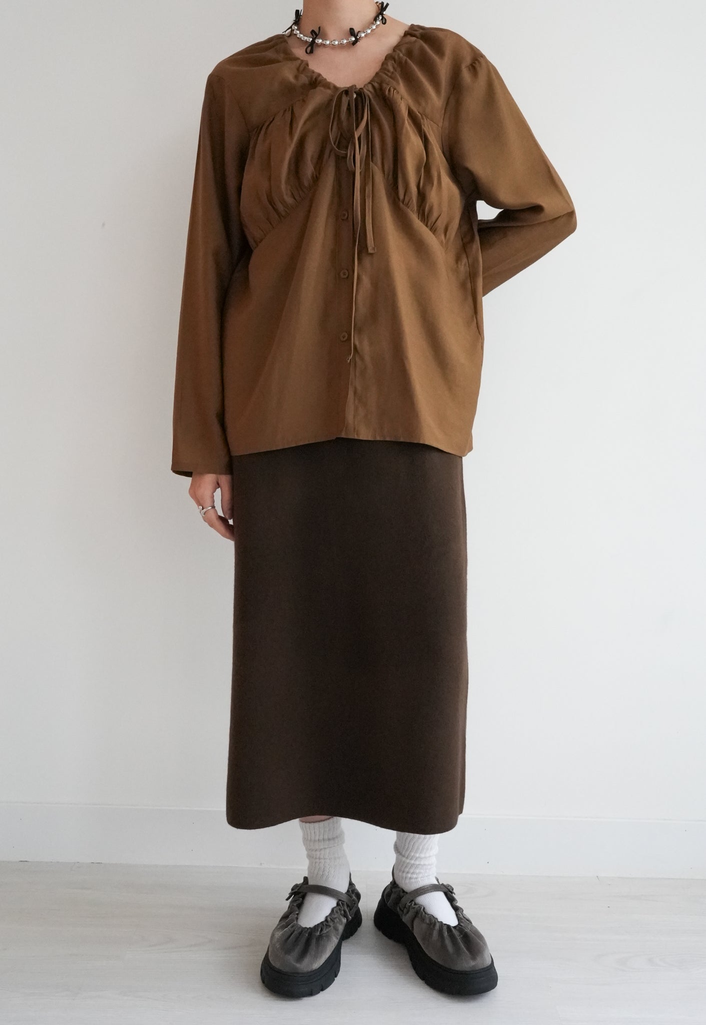 summer sale- ballet blouse(brown)