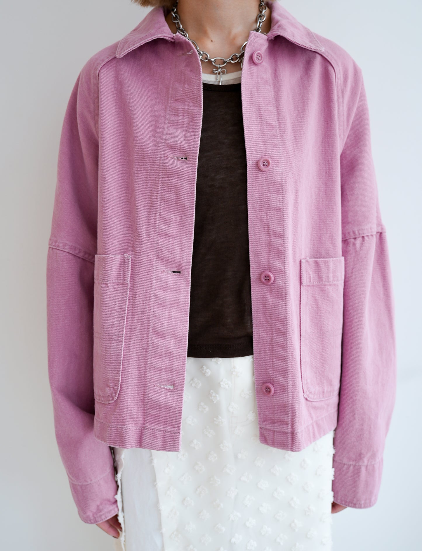 dusty pink jacket