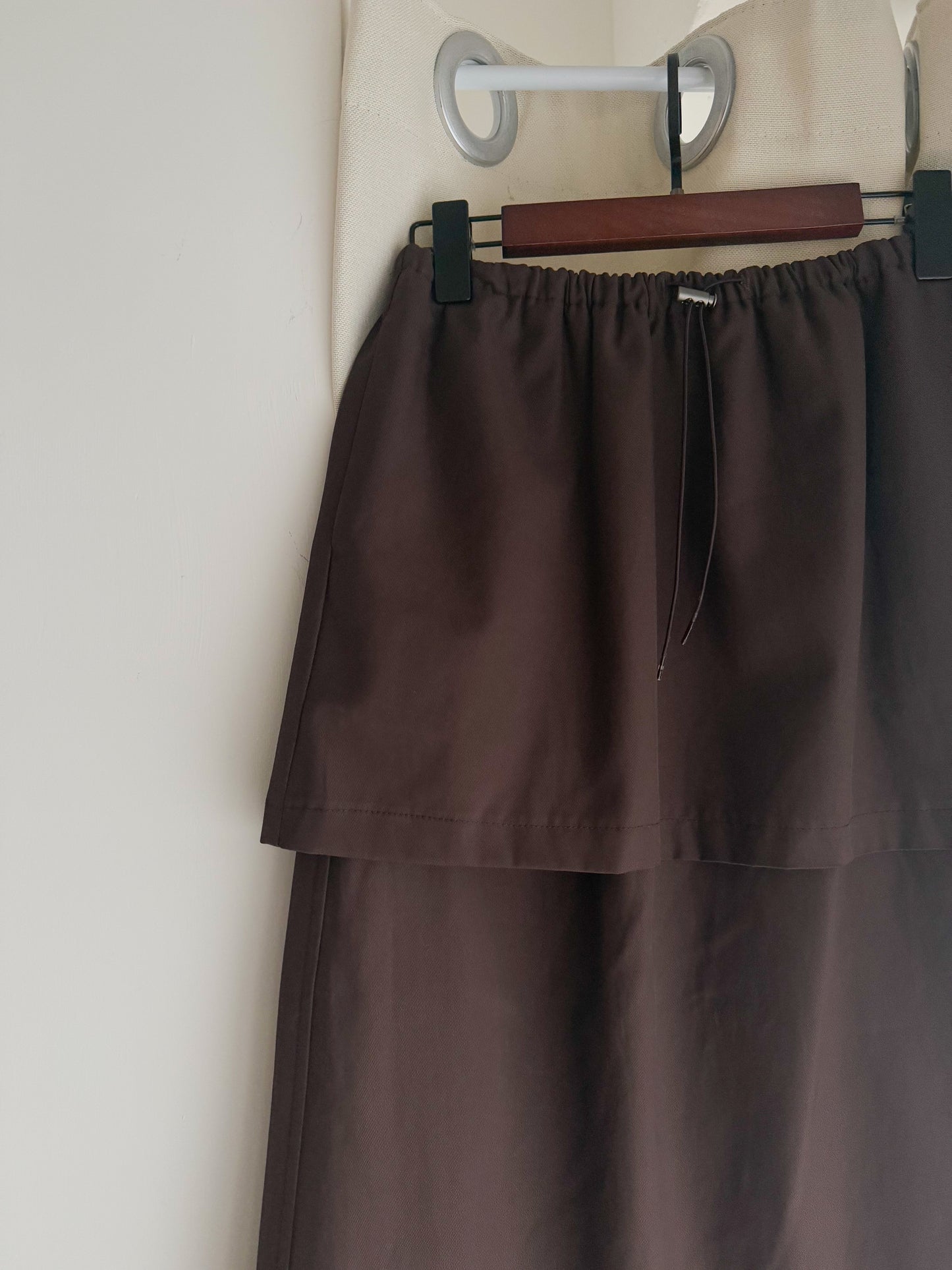 summer sale- double layered skirt(brown)