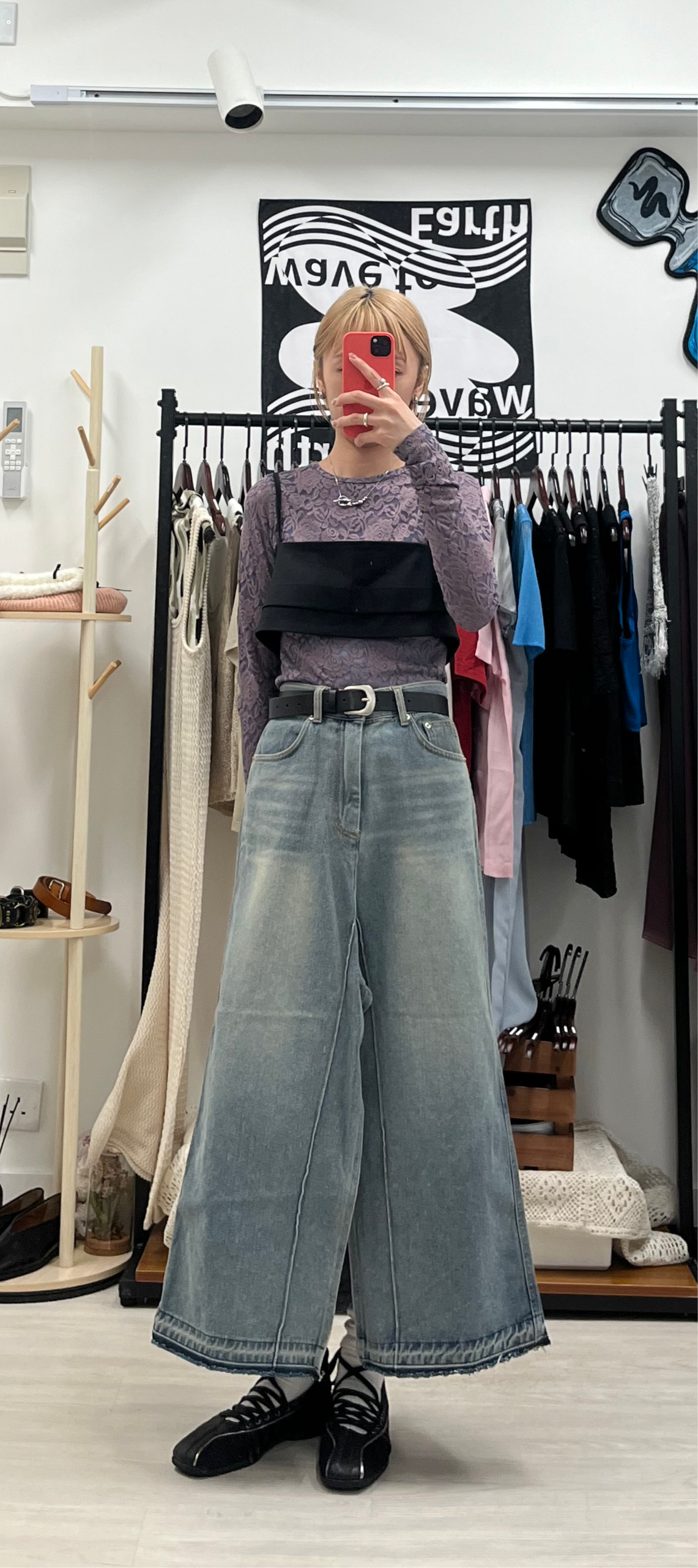 year end sale-anne lace top(black)