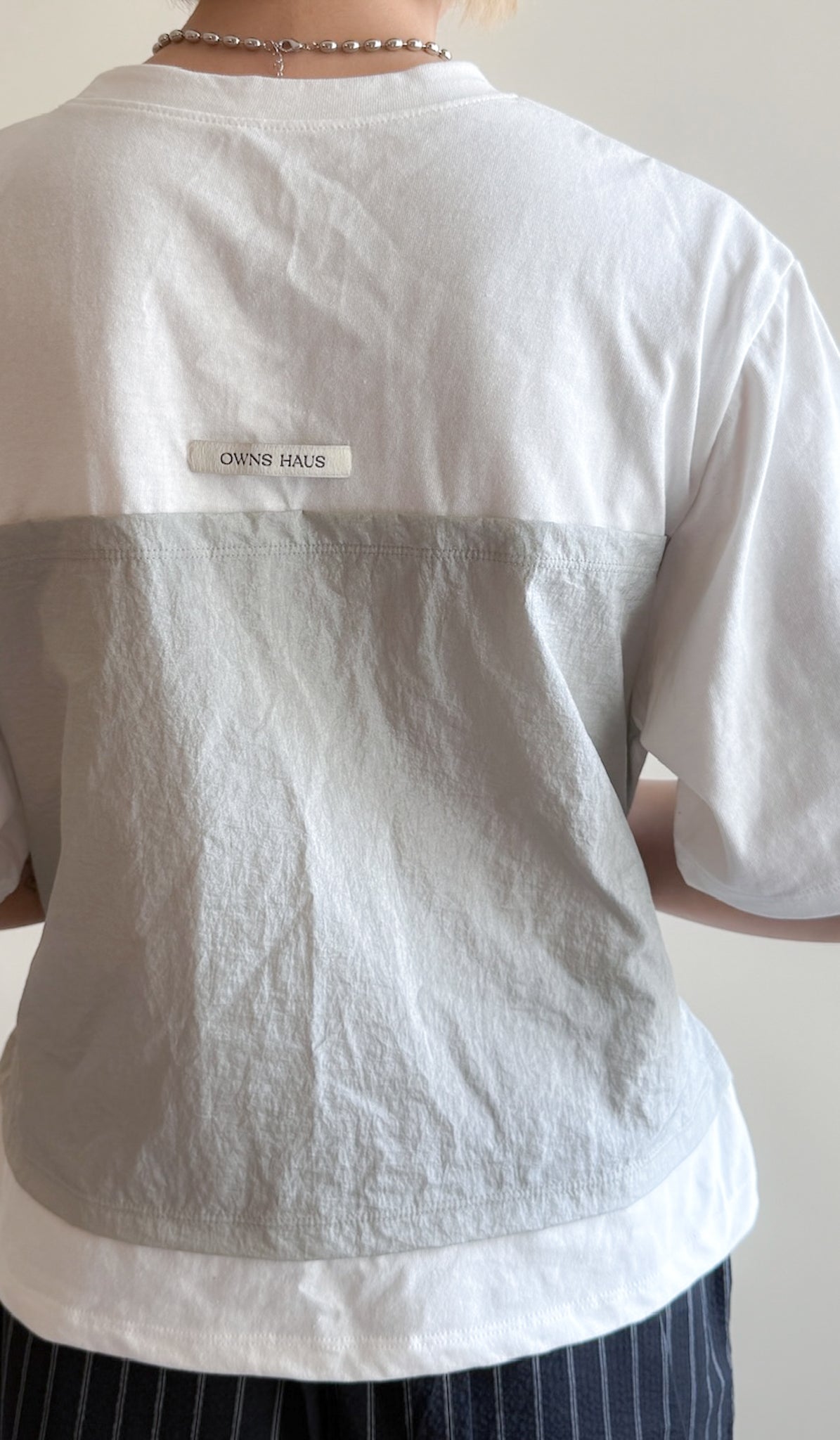 summer sale-nylon patch tee(white) 現貨