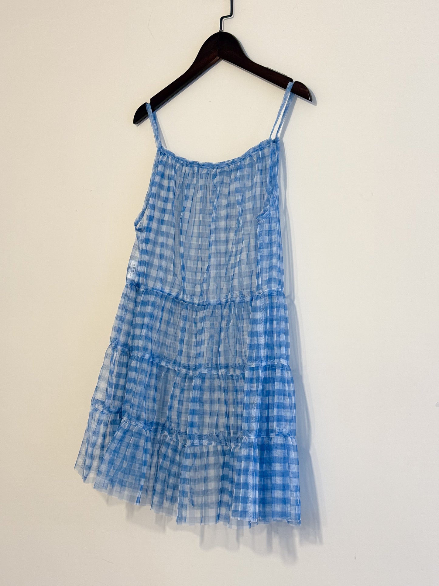 summer sale-baby blue checker vest