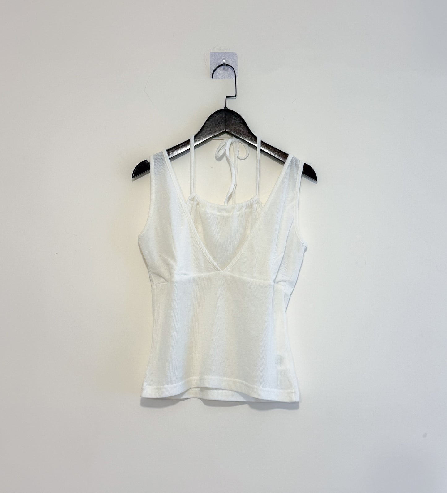 double neck tank top(ivory/charcoal) 夏天must have items! 現貨