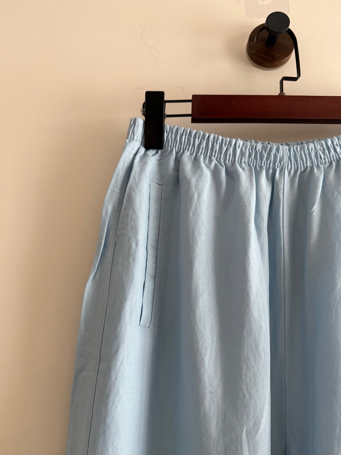 year end sale- Linen cool pants(light blue/black) 現貨