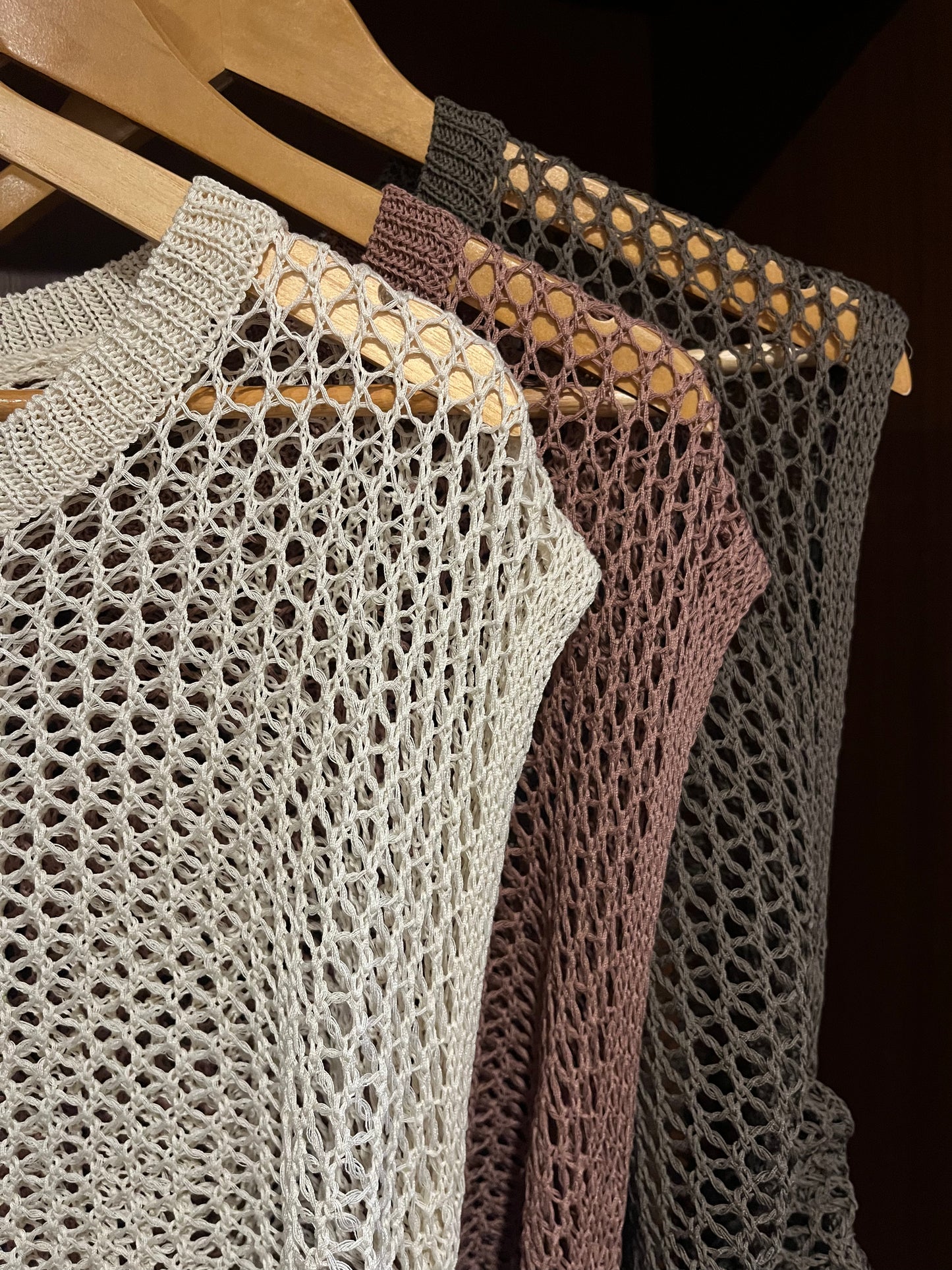 mesh vest(brown/pink/cream) 少量現貨