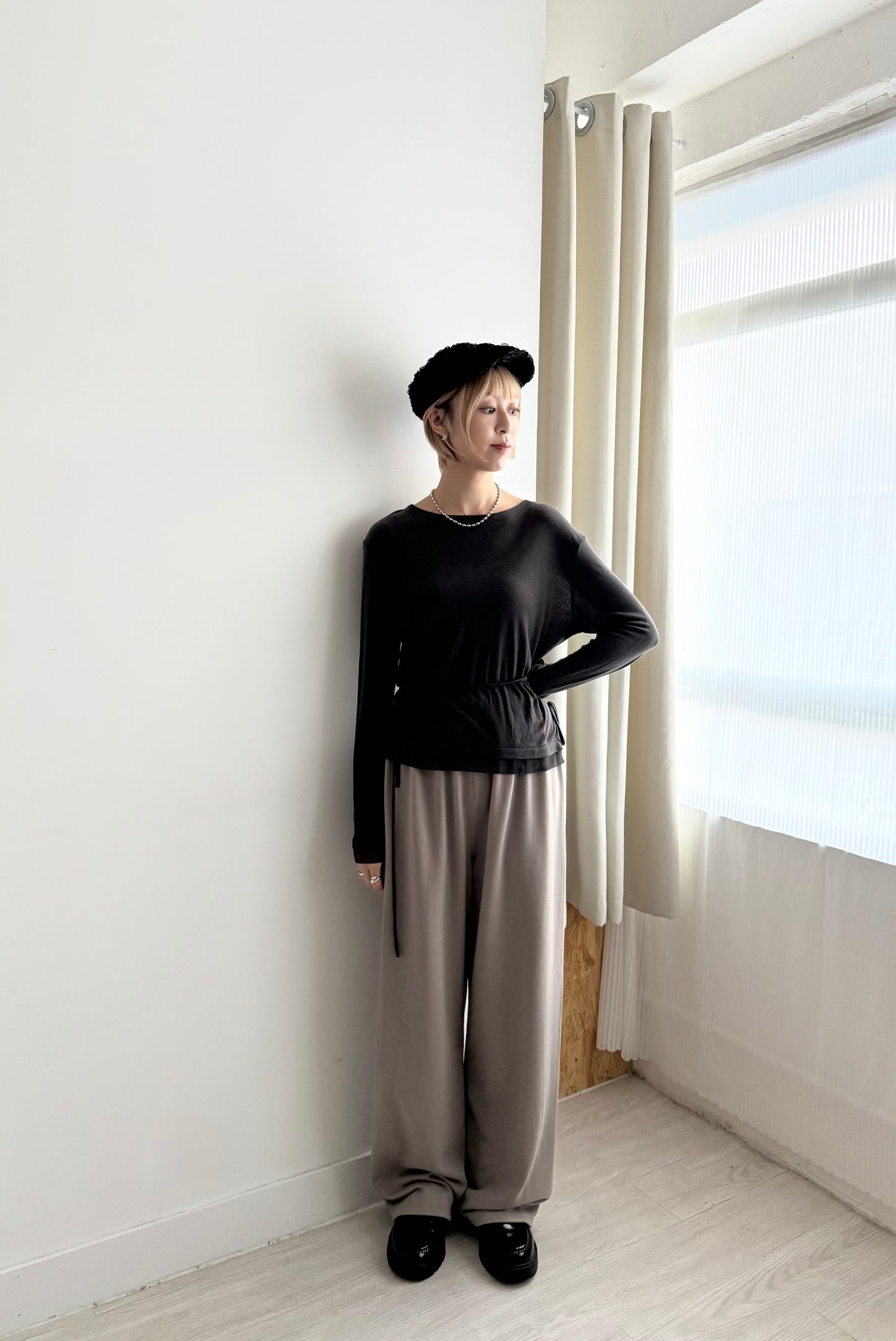summer sale-essential soft pants(beige/grey)