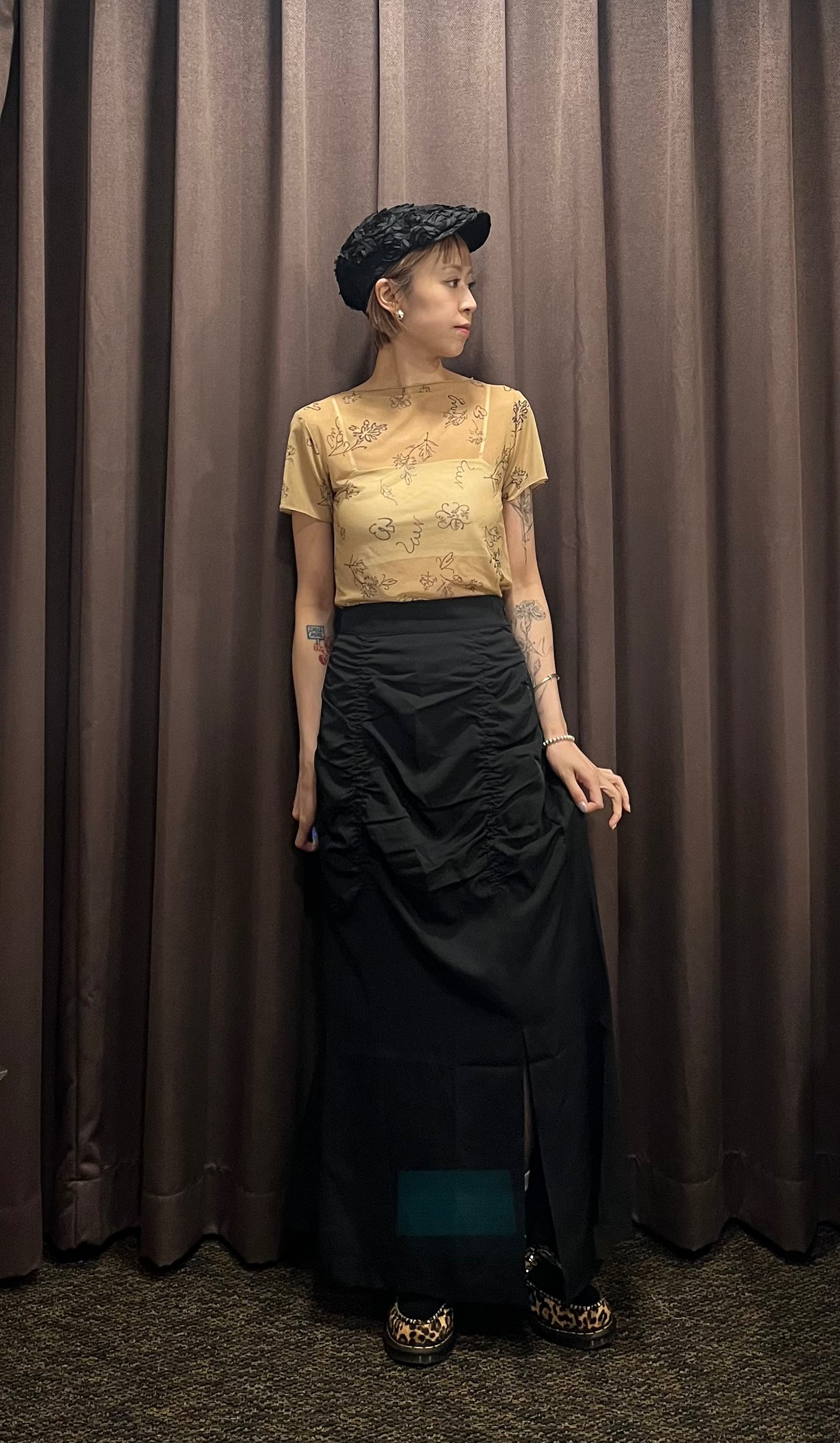 summer sale- see through fafa top(brown)
