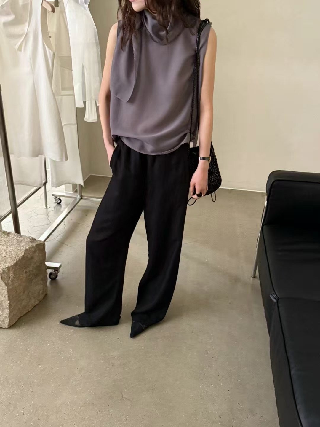 Linen cool pants(light blue/brown/black)現貨