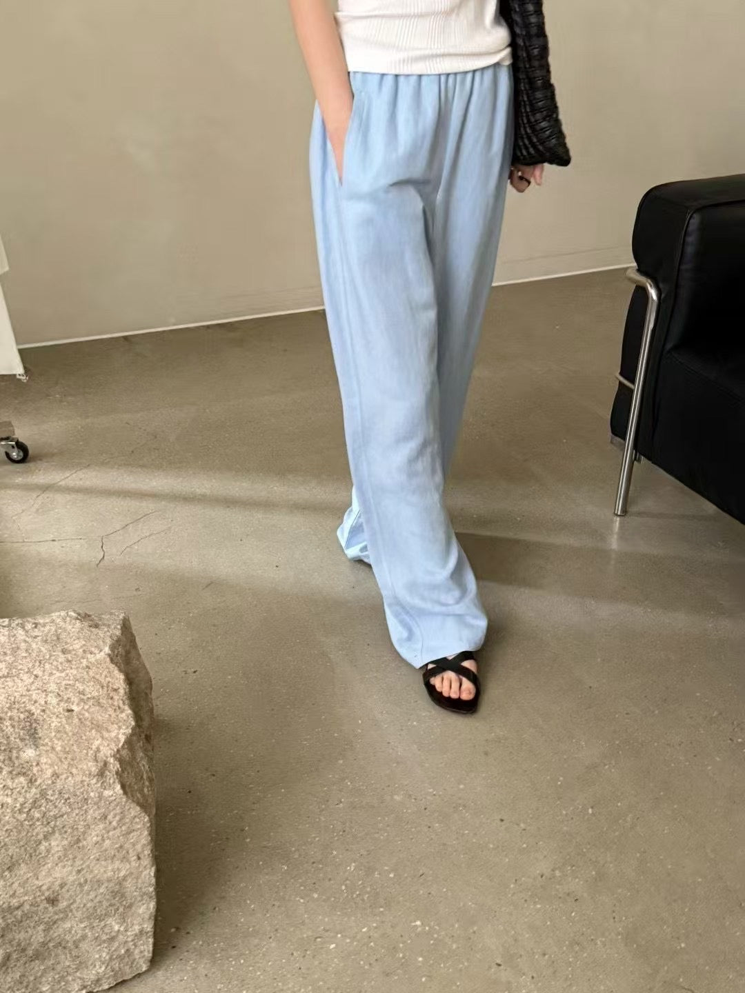 Linen cool pants(light blue/brown/black)現貨