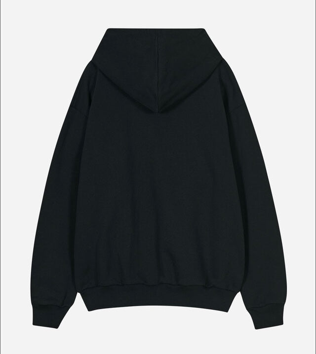 (韓國代購)typeservice flower applique zip hoodie(black)