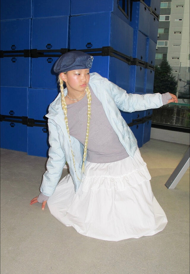 (韓國代購)typeservice buttoned ruffle beret hat