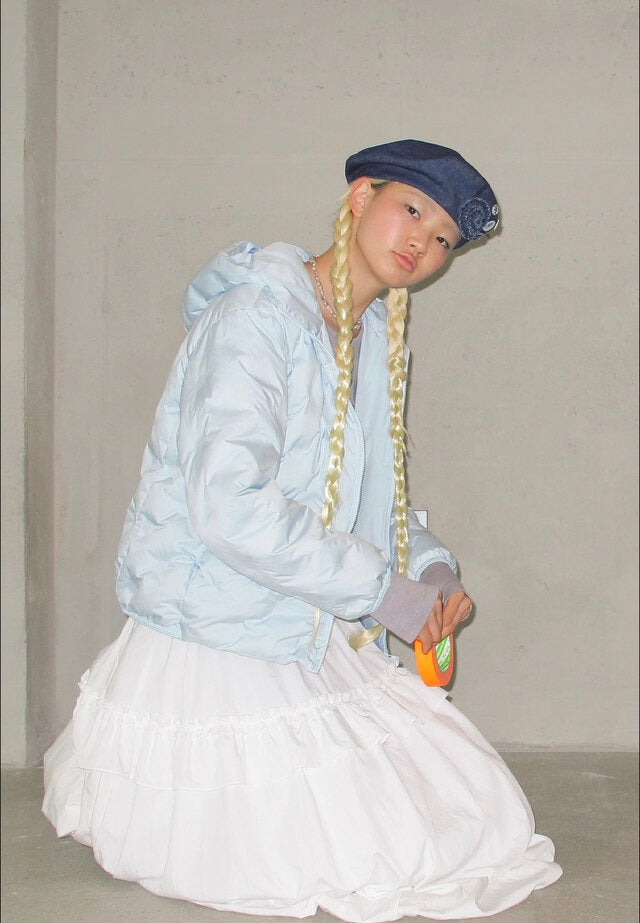 (韓國代購)typeservice buttoned ruffle beret hat