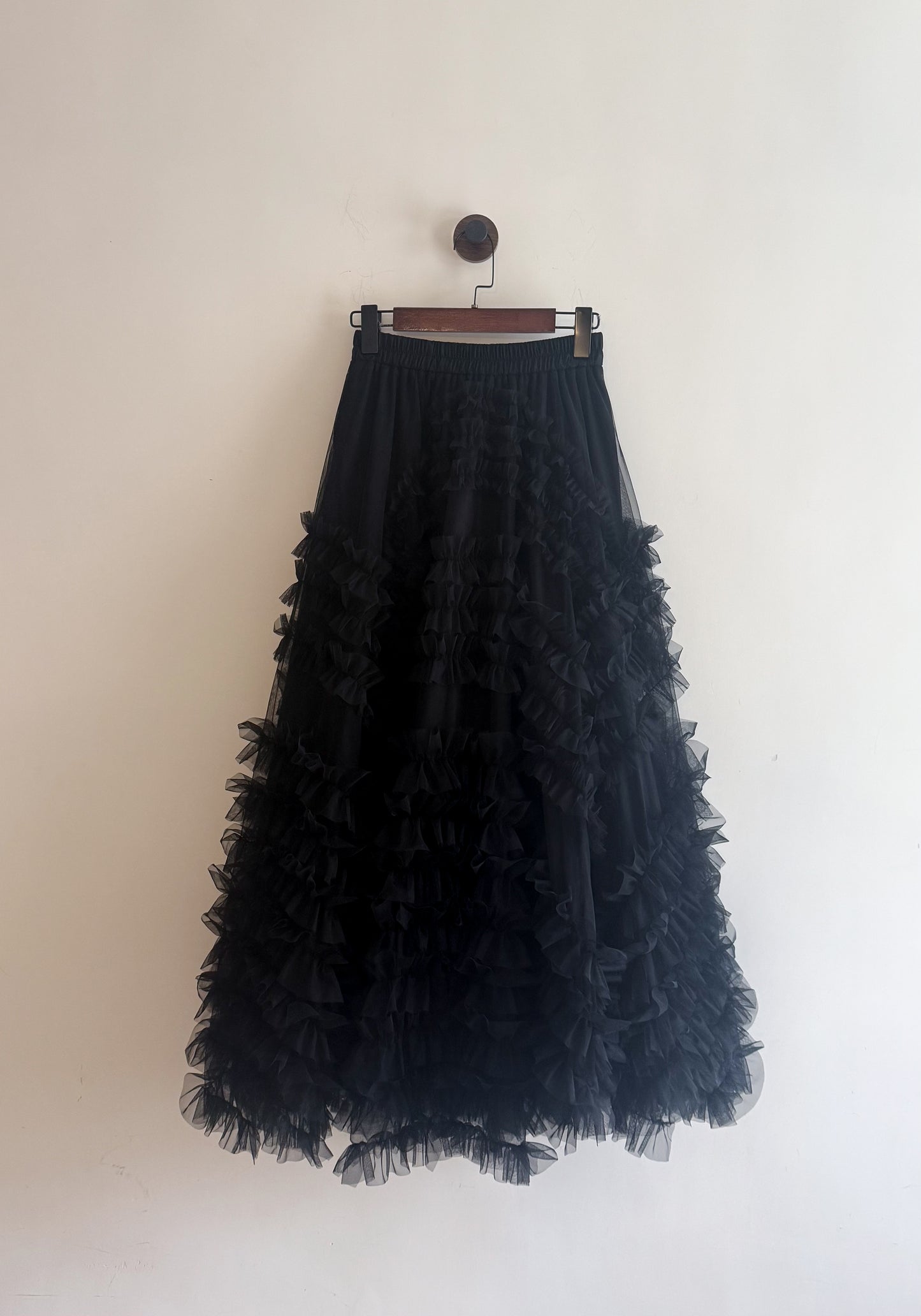 volume sheer cake skirt(black/grey) (現貨)