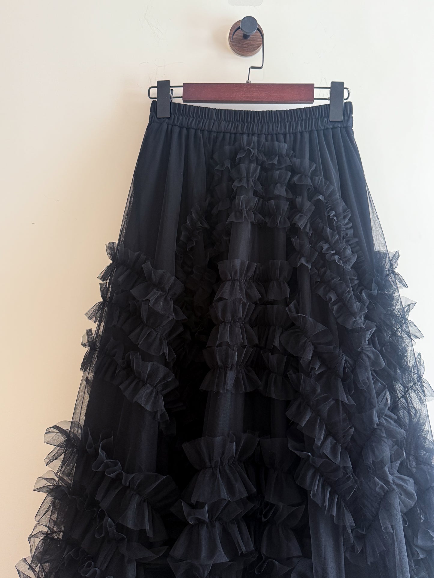 volume sheer cake skirt(black/grey) (現貨)