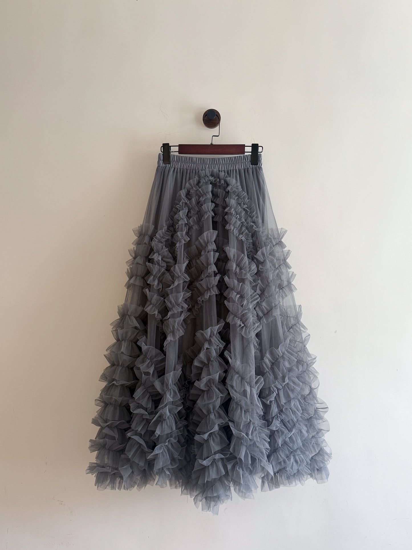 volume sheer cake skirt(black/grey) (現貨)