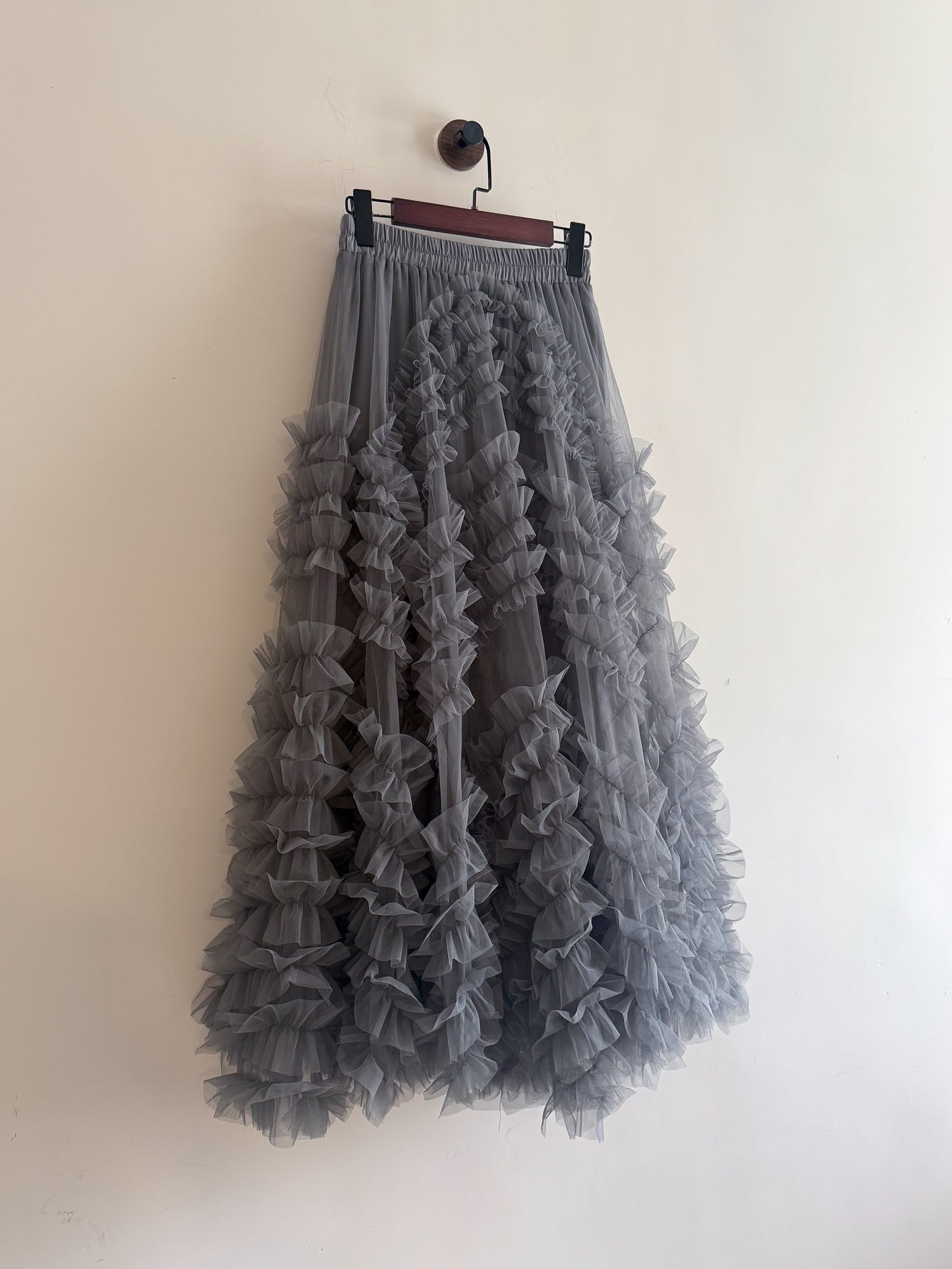 volume sheer cake skirt(black/grey) (現貨)