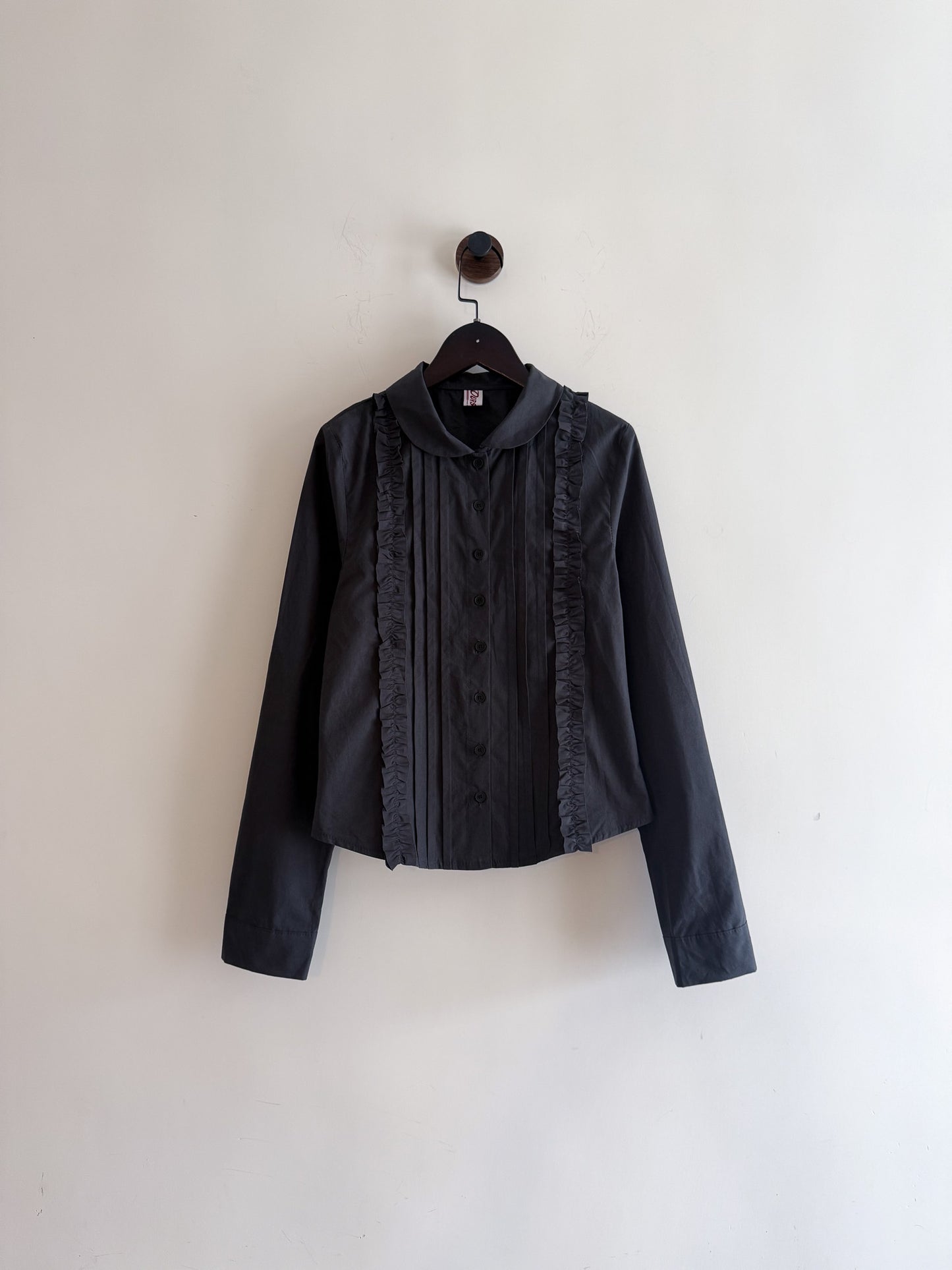 slim cut shirt(charcoal/white) 現貨