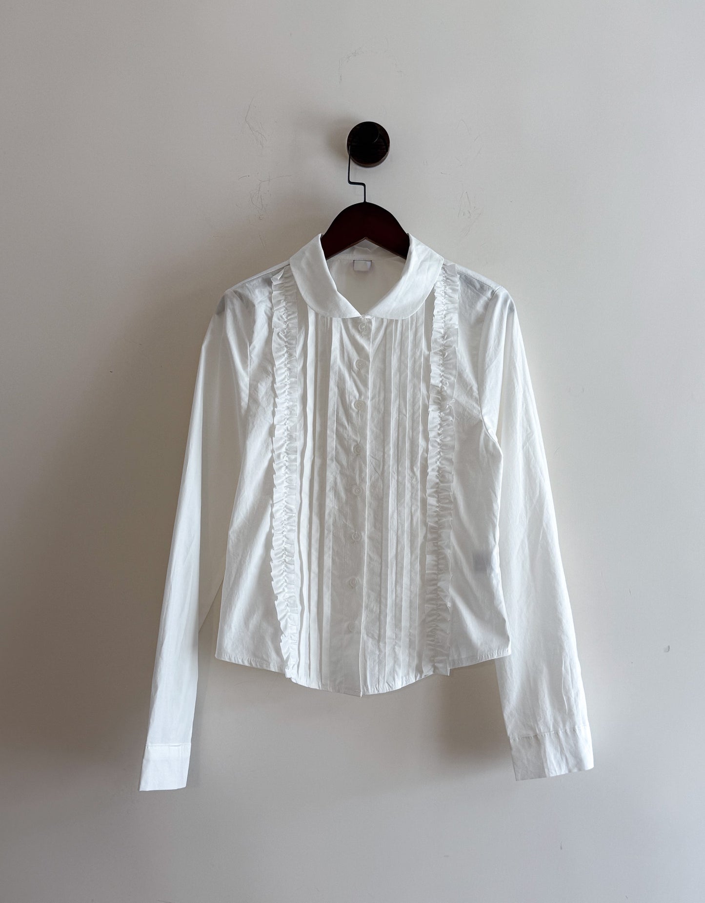 slim cut shirt(charcoal/white) 現貨
