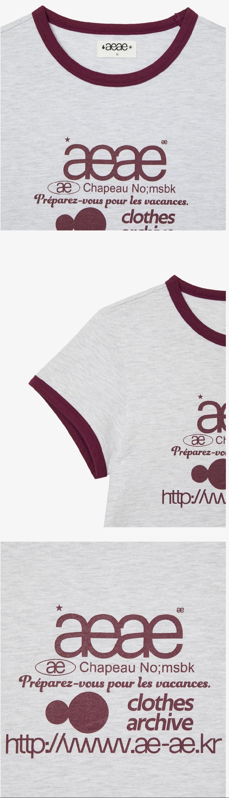 (韓國代購)AEAE web logo ringer tee(white/light grey/indigo)