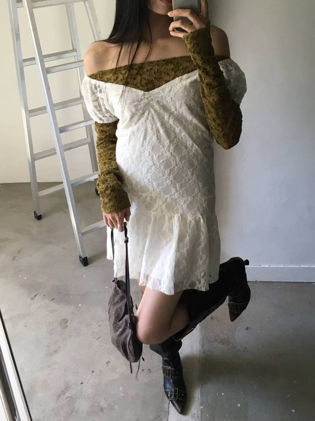 lace dress(ivory)